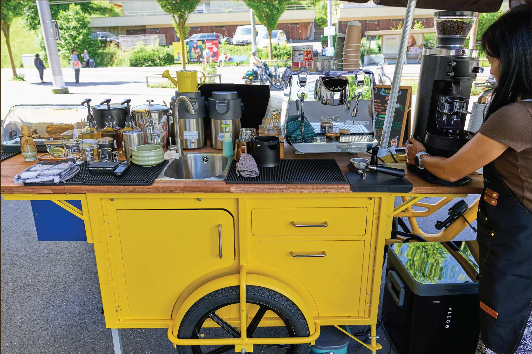 LaLuna Coffee Bike bei einem Einsatz in Luzern